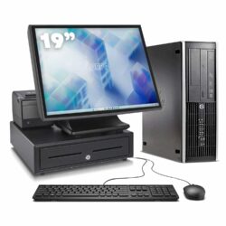 HP SFF Cajon Impresora TPV / Pentium-G / 4GB DDR3 128GB SSD Windows 10 com monitor 19" + teclado e mouse