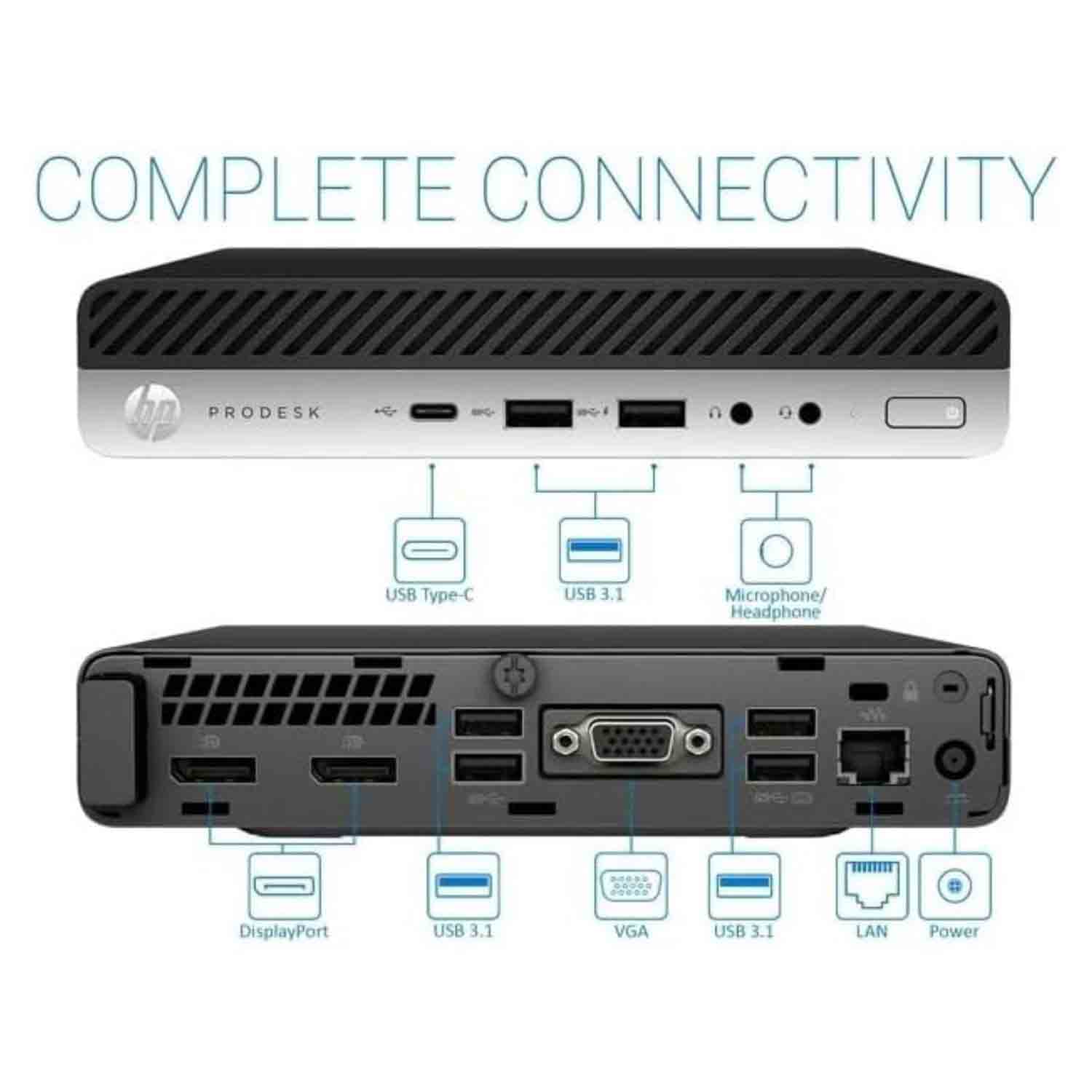 Mini PC HP 600 G4 / i5-8500T / 8GB DDR4 512GB SSD Windows 11 - Image 4